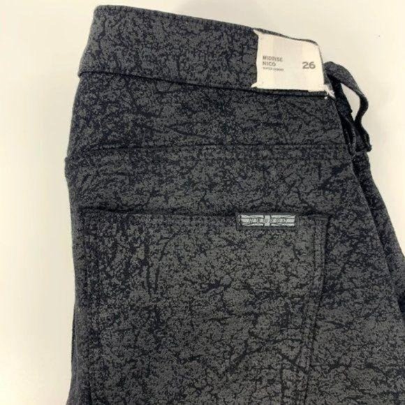 Hudson Nico Mid Rise Skinny Black Cracked Jean - Picture 3 of 10